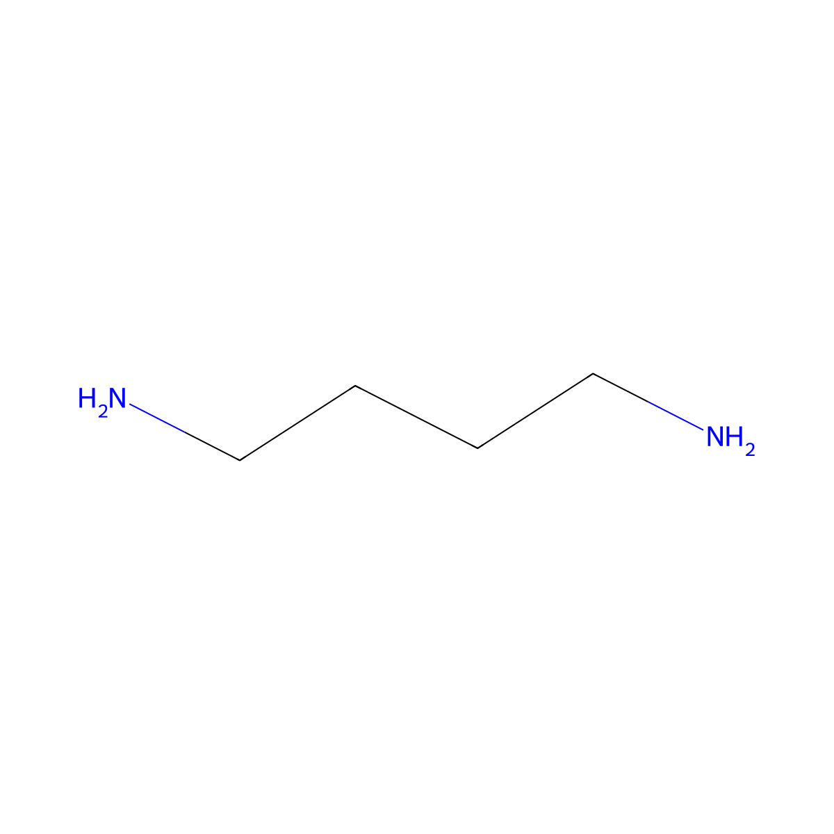 Putrescine molecular structure, CAS 110-60-1