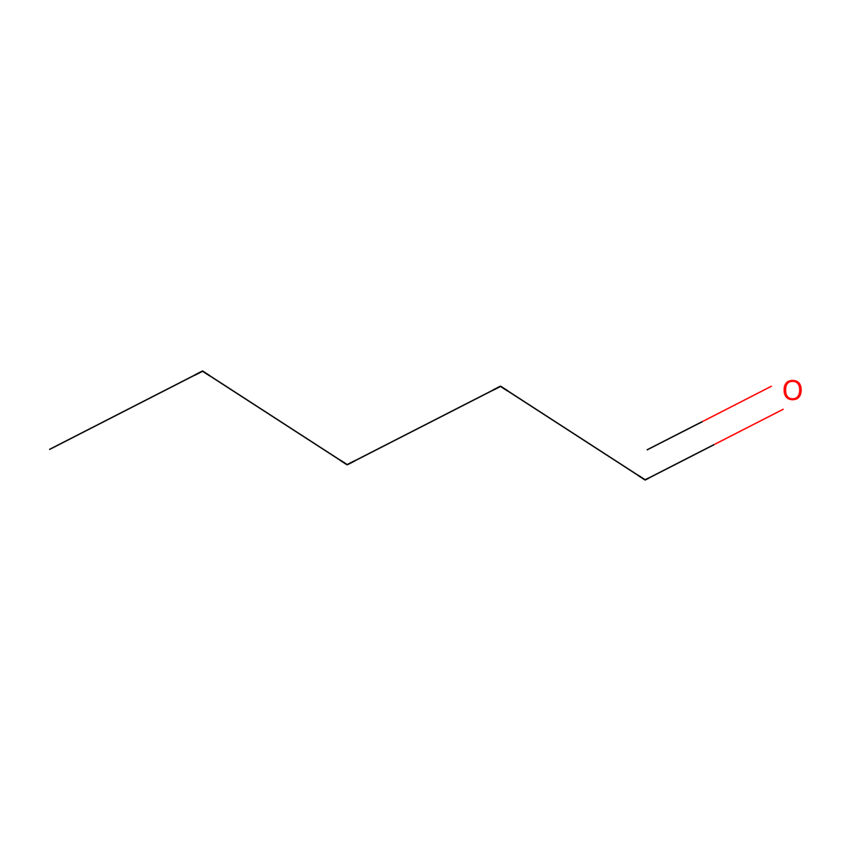 Pentanal molecular structure, CAS 110-62-3