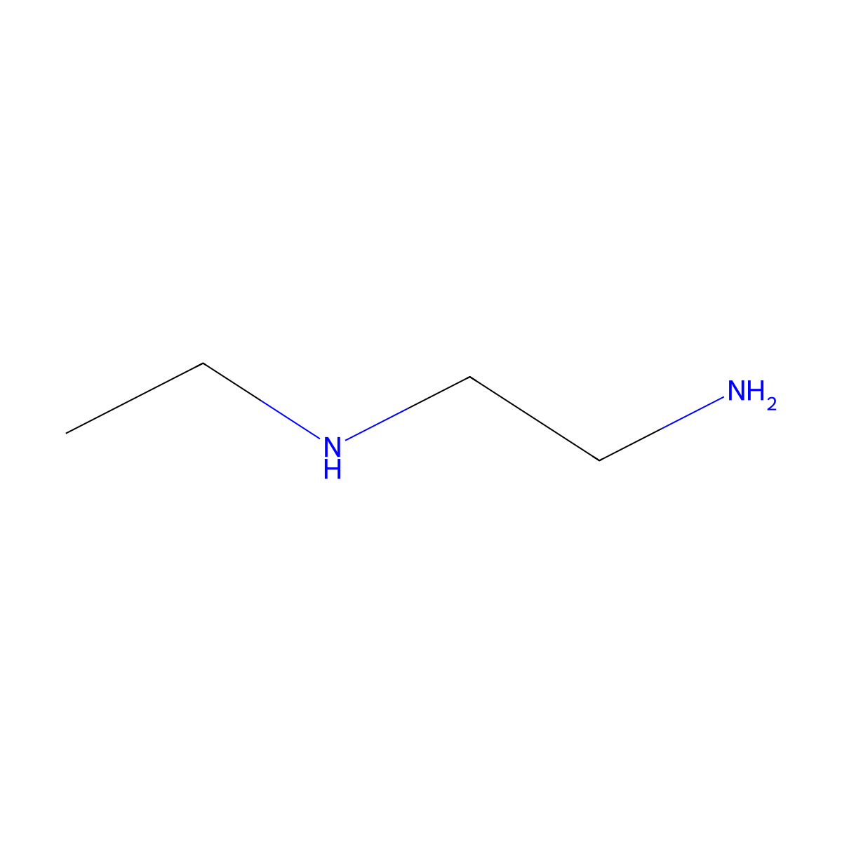 N-Ethylethylenediamine molecular structure, CAS 110-72-5