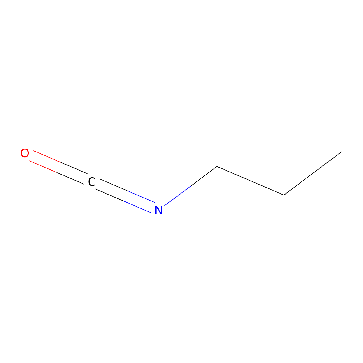 Propyl isocyanate molecular structure, CAS 110-78-1