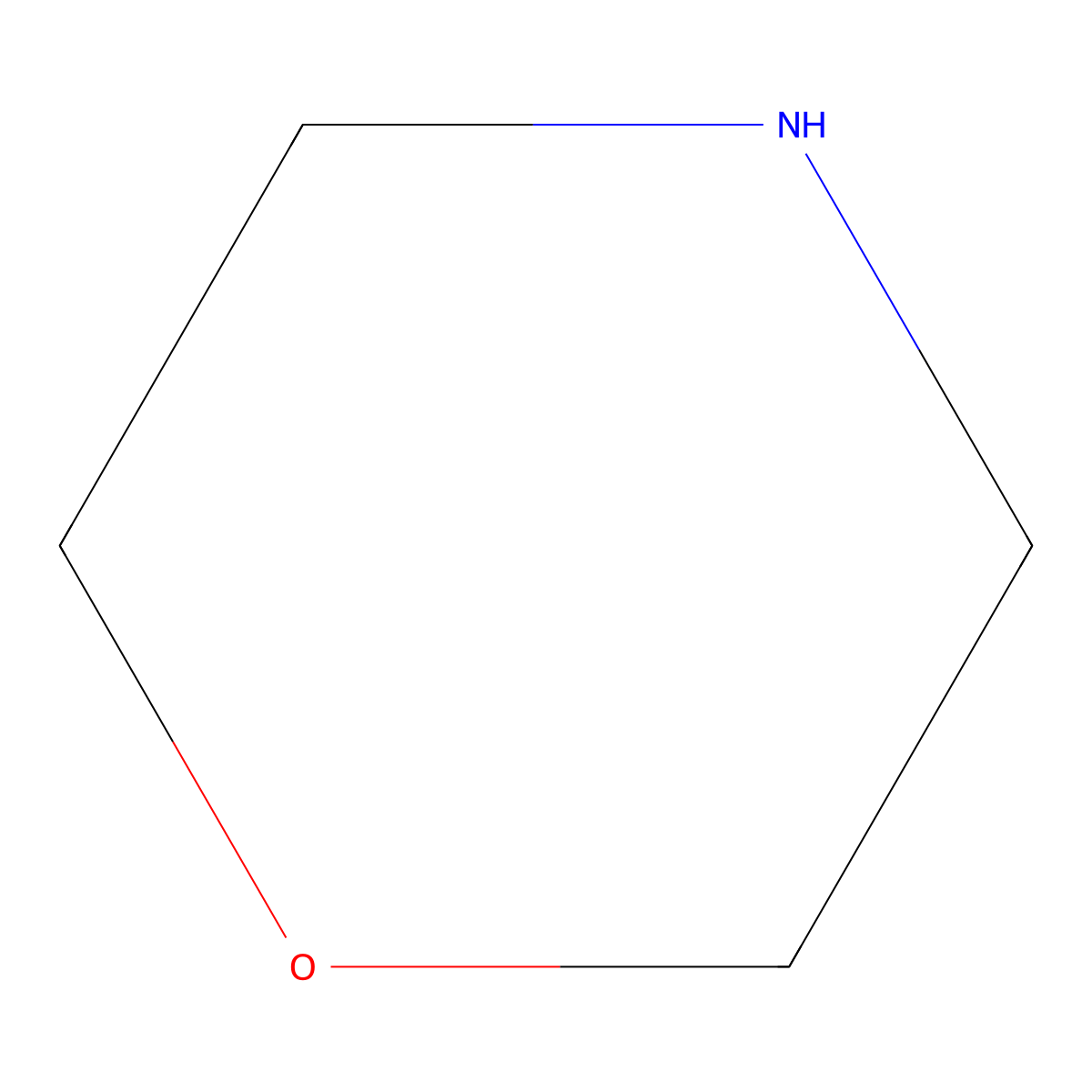Morpholine molecular structure, CAS 110-91-8