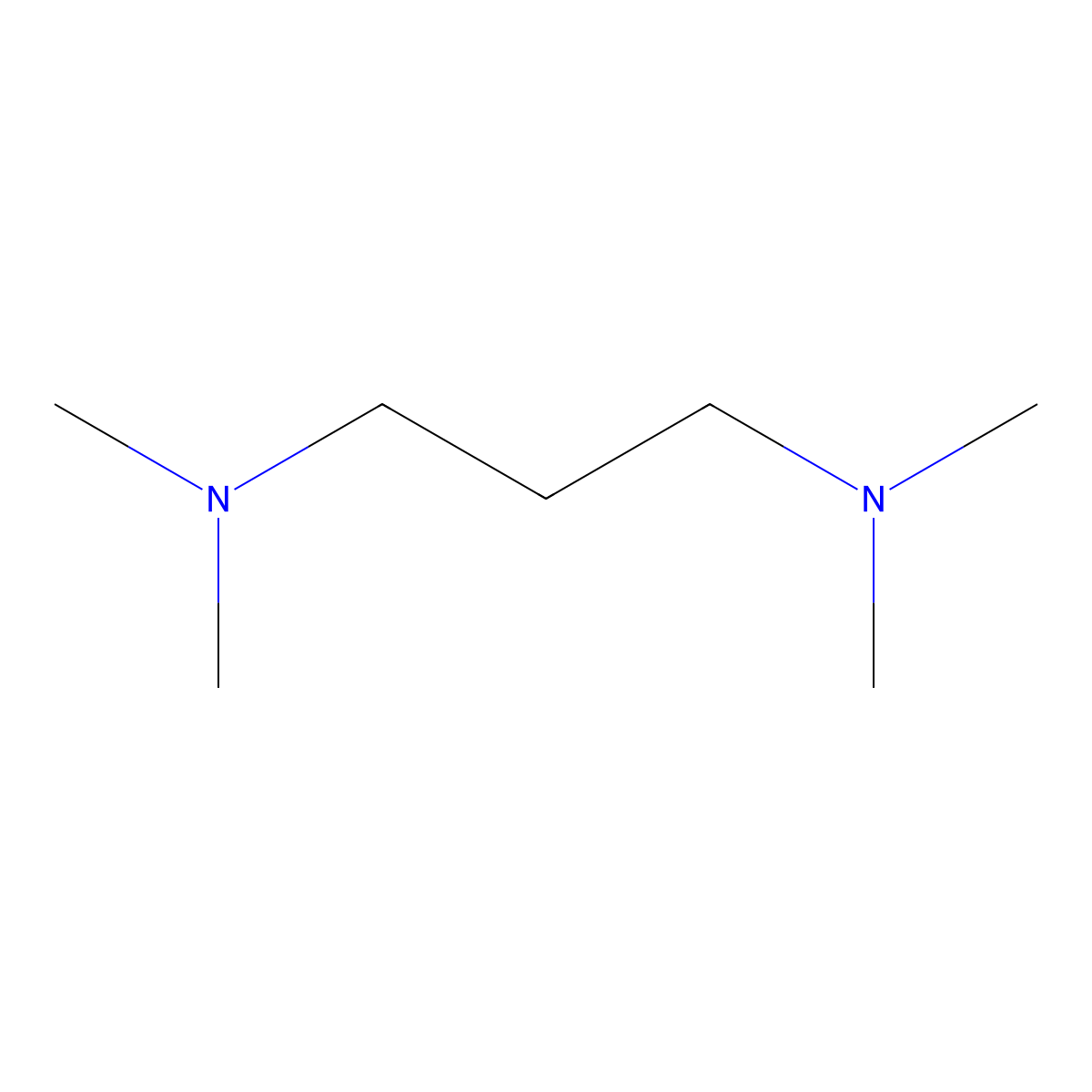 N,N,N',N'-Tetramethyl-1,3-diaminopropane molecular structure, CAS 110-95-2