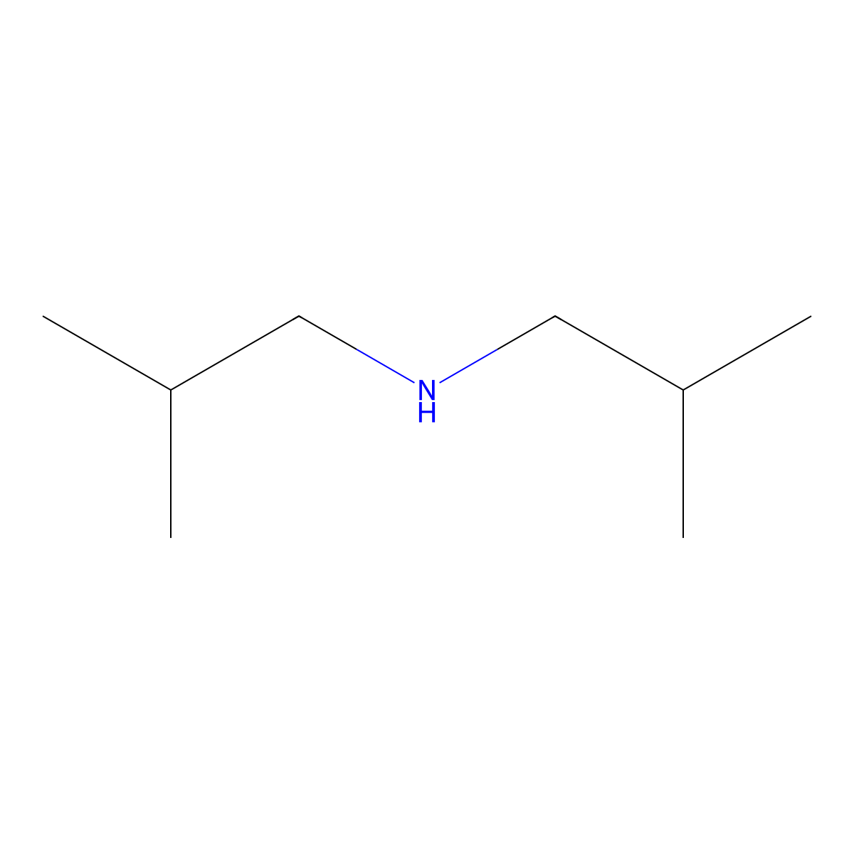 Diisobutylamine molecular structure, CAS 110-96-3
