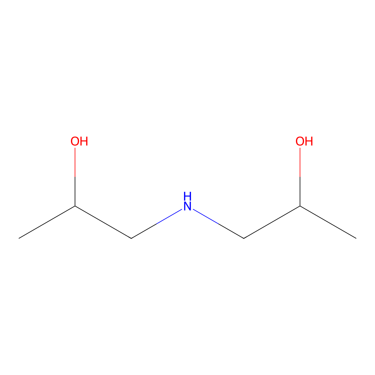Diisopropanolamine molecular structure, CAS 110-97-4