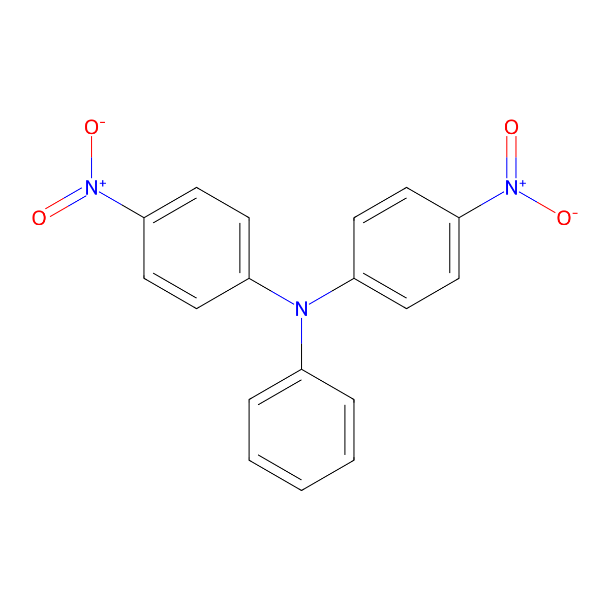 4,4'-Dinitrotriphenylamine molecular structure, CAS 1100-10-3
