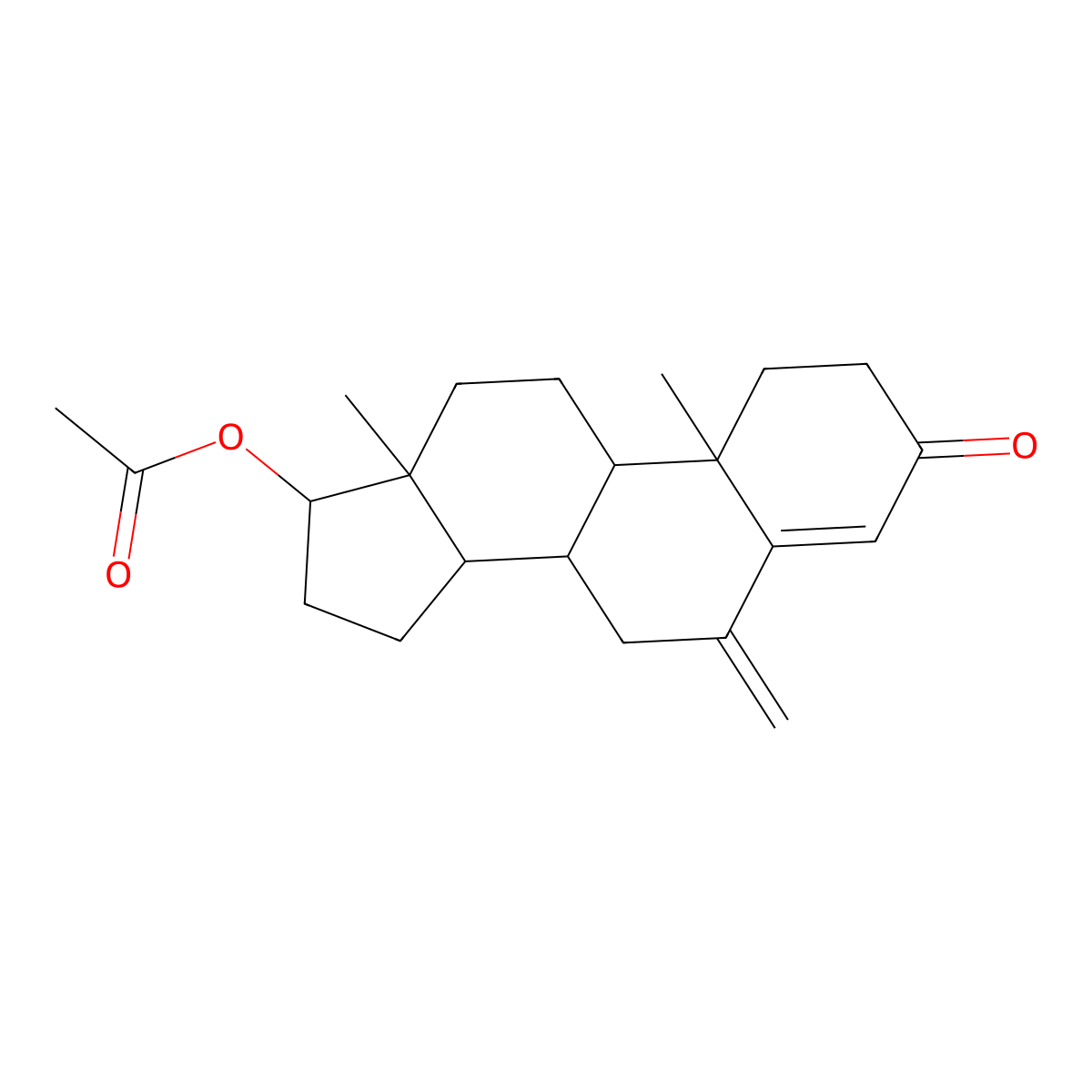 6-Methylenetestosterone acetate molecular structure, CAS 1100-17-0