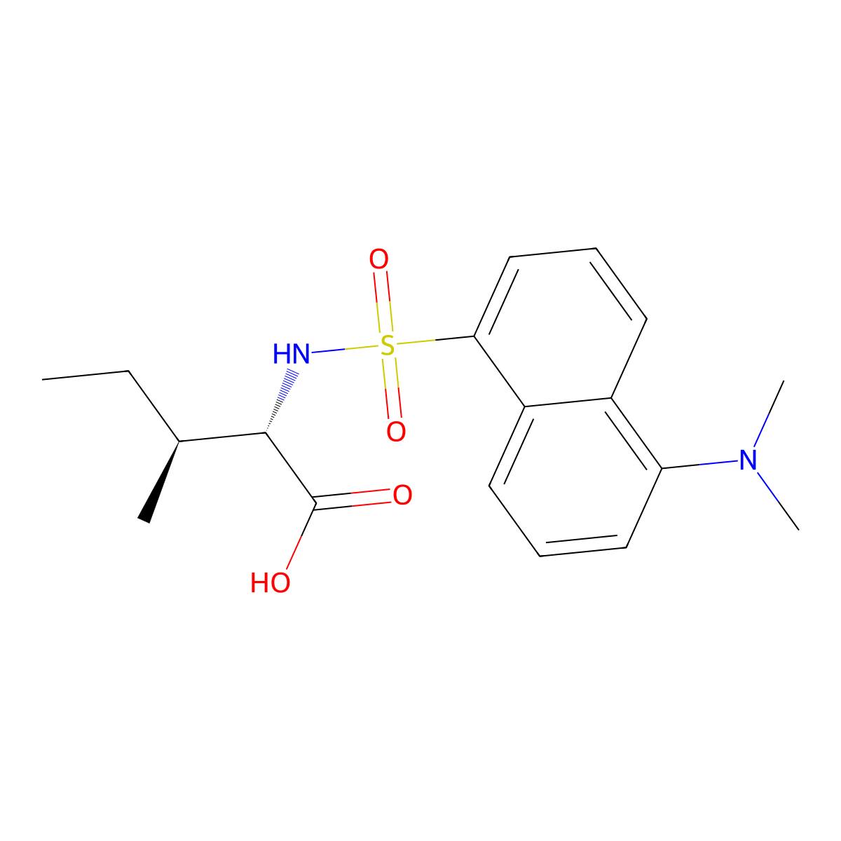 Dansyl-l-isoleucine molecular structure, CAS 1100-21-6