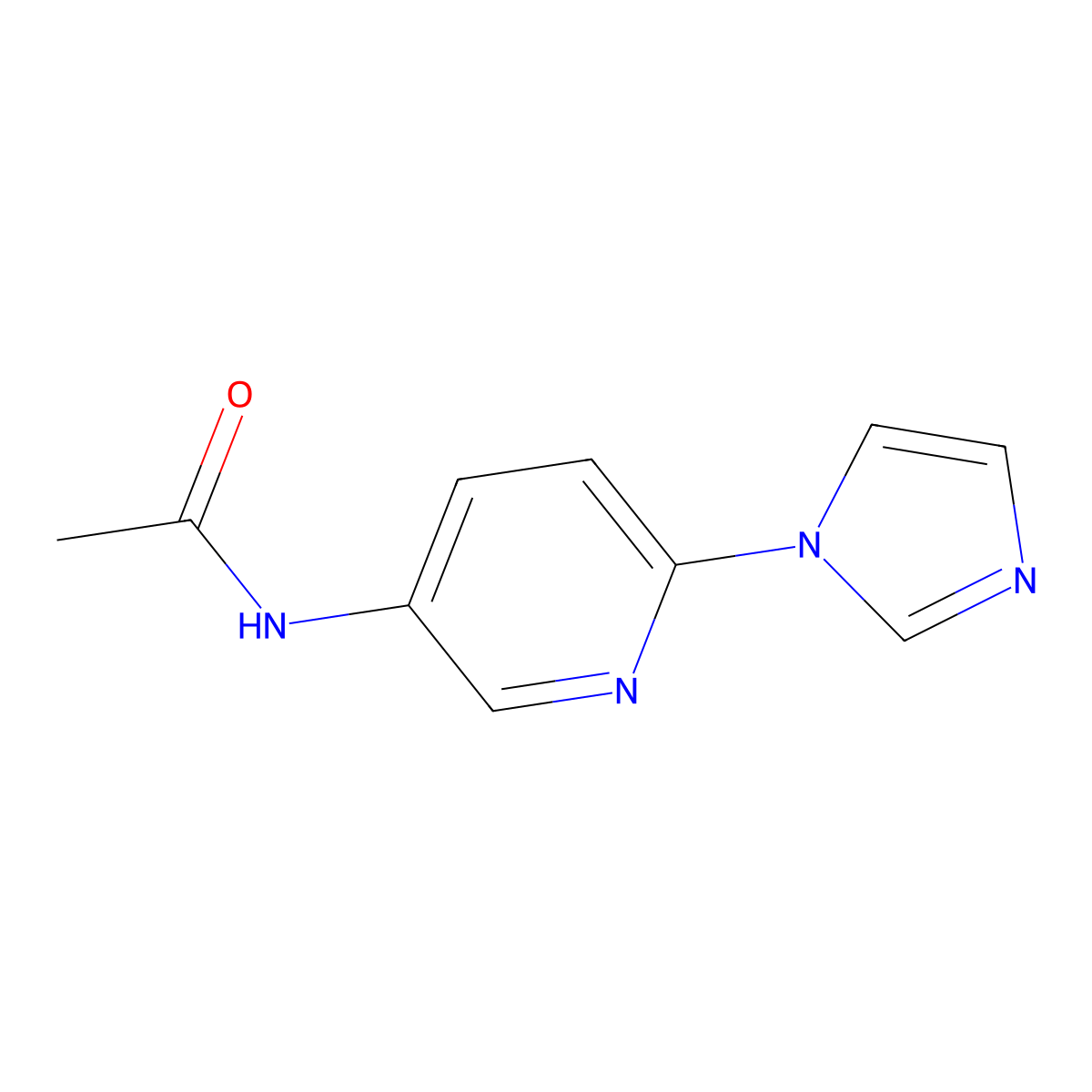 N-(6-(1H-imidazol-1-yl)pyridin-3-yl)acetamide molecular structure, CAS 1100057-74-6