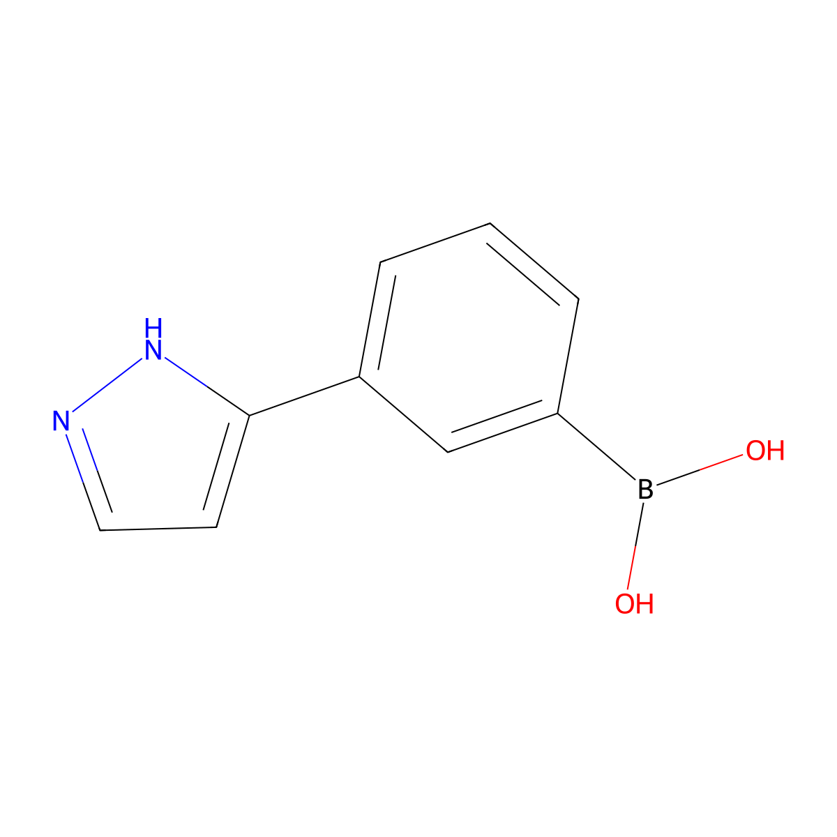 [3-(1H-pyrazol-3-yl)phenyl]boronic acid molecular structure, CAS 1100095-25-7