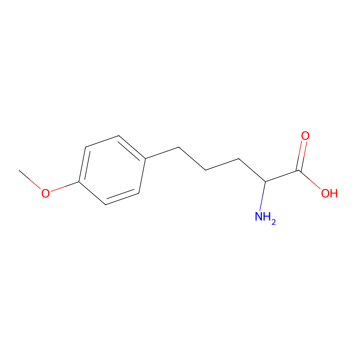 (R)-2-Amino-5-(4-methoxyphenyl)pentanoic acid molecular structure, CAS 110011-96-6