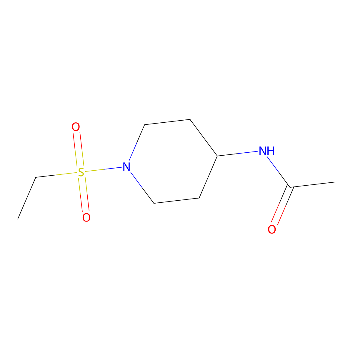 N-[1-(ethanesulfonyl)piperidin-4-yl]acetamide molecular structure, CAS 1100115-34-1