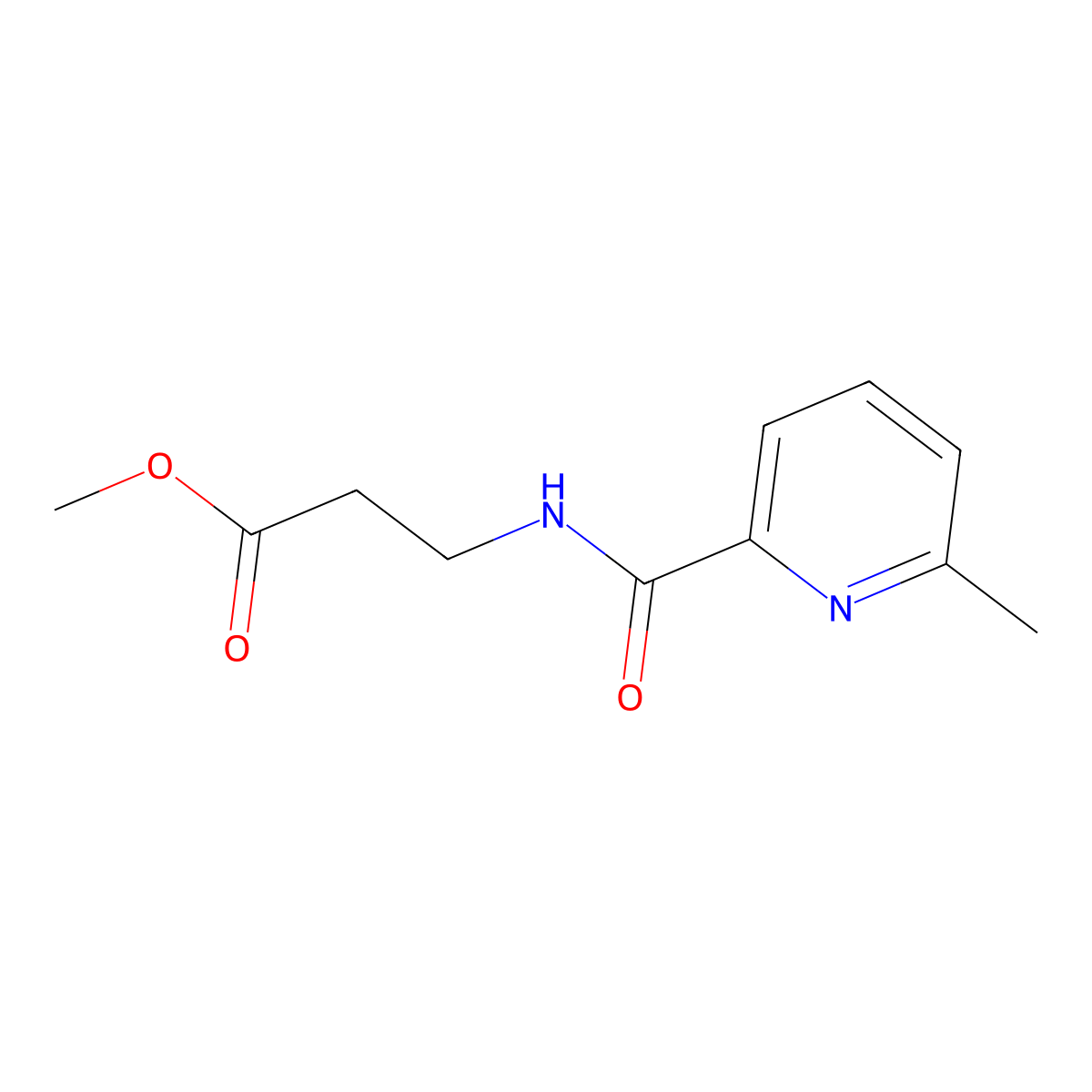 Methyl 3-(6-methylpicolinamido)propanoate molecular structure, CAS 1100186-60-4