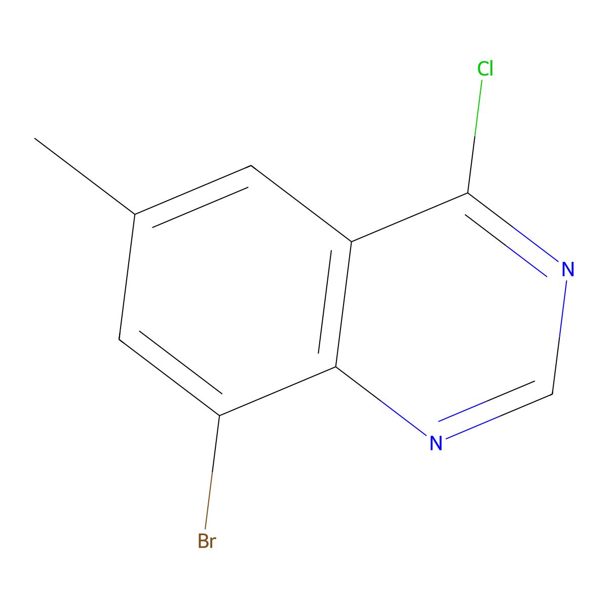 8-Bromo-4-chloro-6-methylquinazoline molecular structure, CAS 1100207-81-5