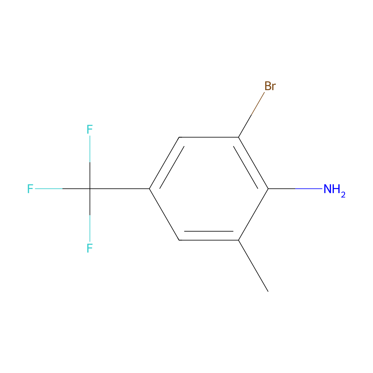 2-Bromo-6-methyl-4-(trifluoromethyl)aniline molecular structure, CAS 1100212-65-4
