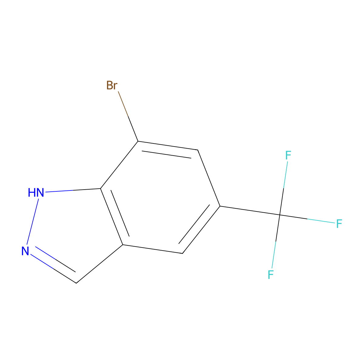 7-Bromo-5-(trifluoromethyl)-1H-indazole molecular structure, CAS 1100212-66-5