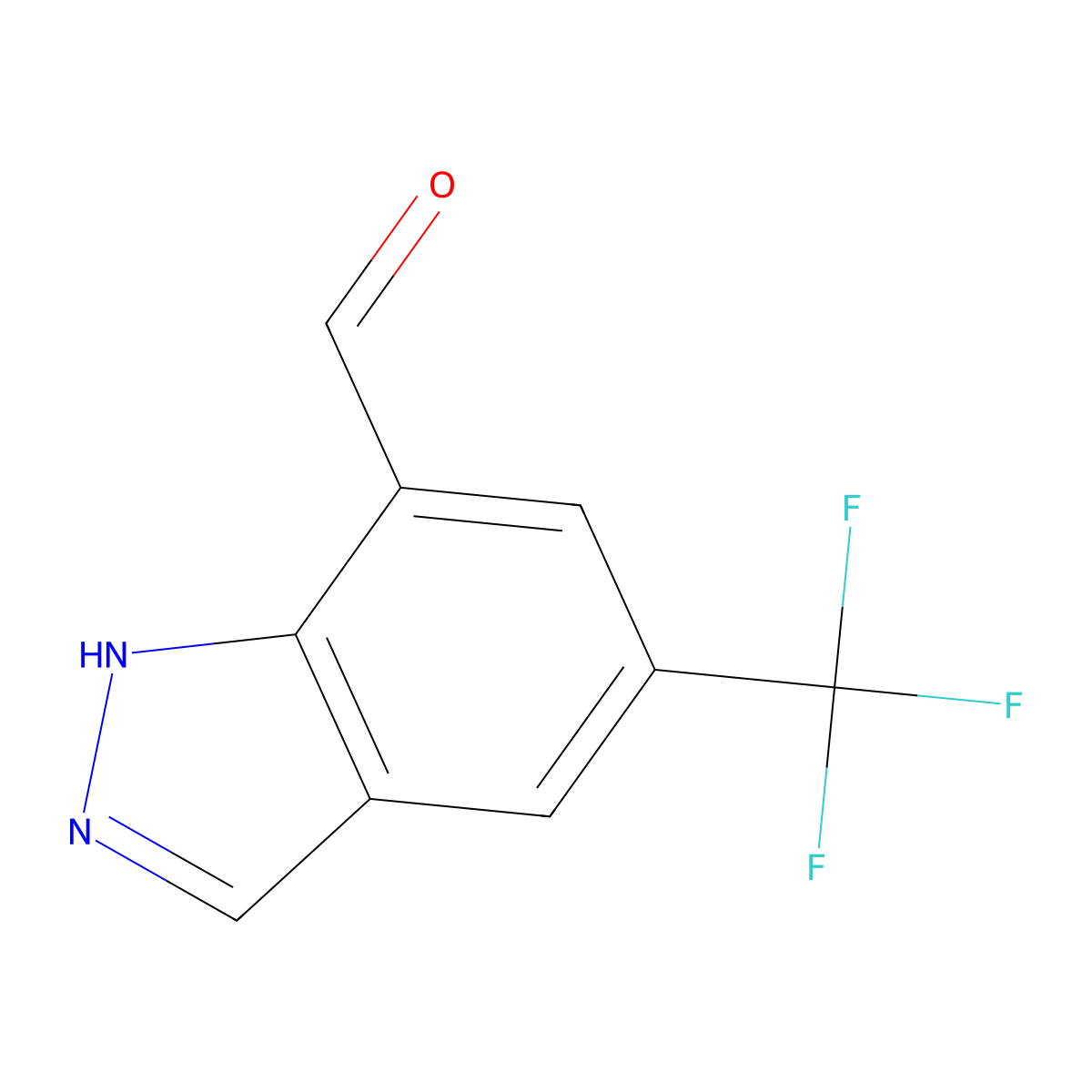 5-(trifluoromethyl)-1H-indazole-7-carbaldehyde molecular structure, CAS 1100212-67-6