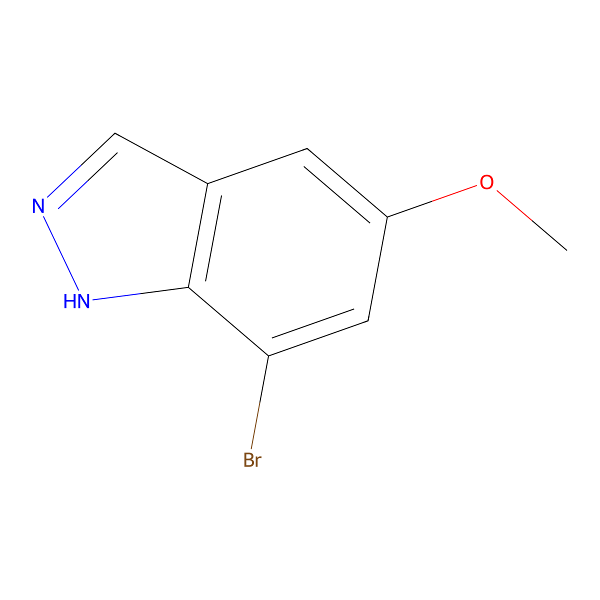7-bromo-5-methoxy-1H-indazole molecular structure, CAS 1100214-10-5
