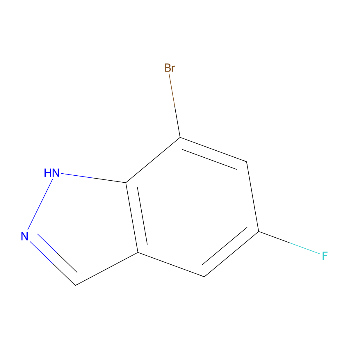 7-Bromo-5-fluoro-1H-indazole molecular structure, CAS 1100214-35-4