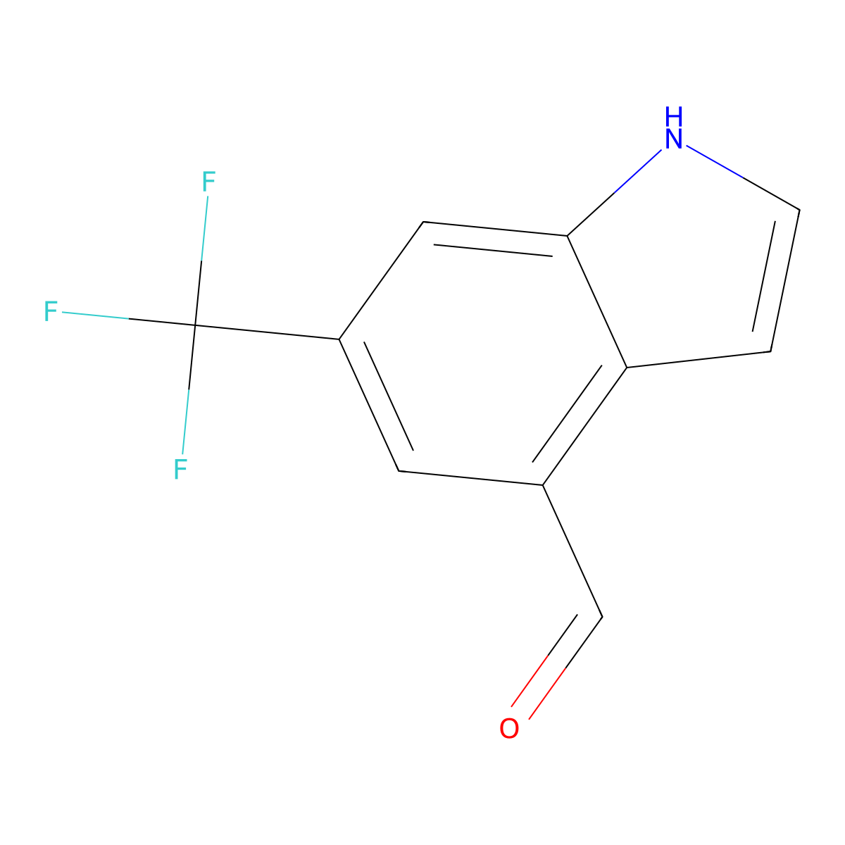 6-(trifluoromethyl)-1H-indole-4-carbaldehyde molecular structure, CAS 1100215-61-9