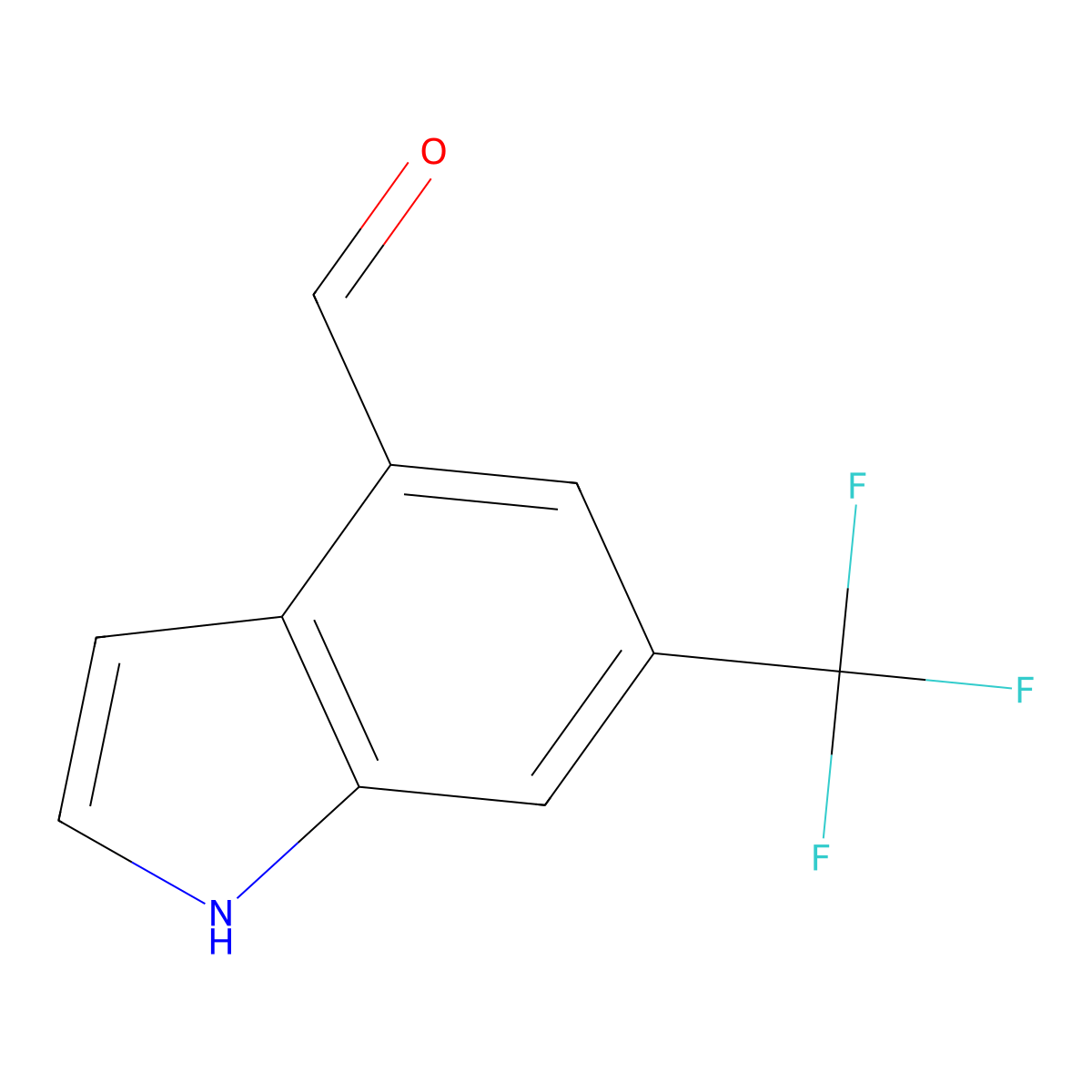 6-(trifluoromethyl)-1H-indole-4-carbaldehyde molecular structure, CAS 1100215-61-9