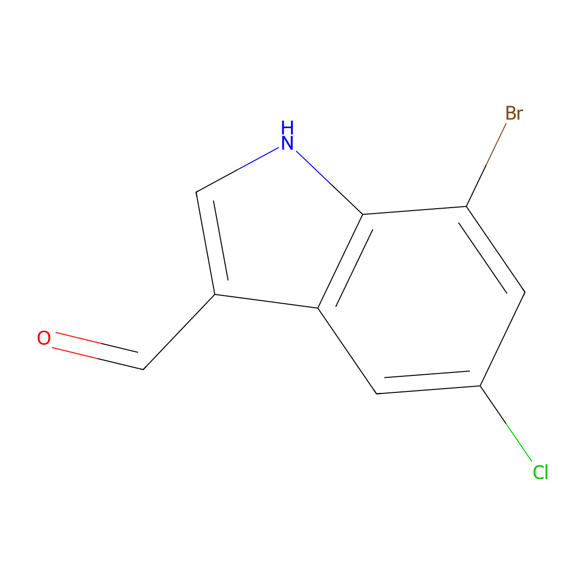 7-bromo-5-chloro-1H-indole-3-carbaldehyde molecular structure, CAS 1100217-75-1