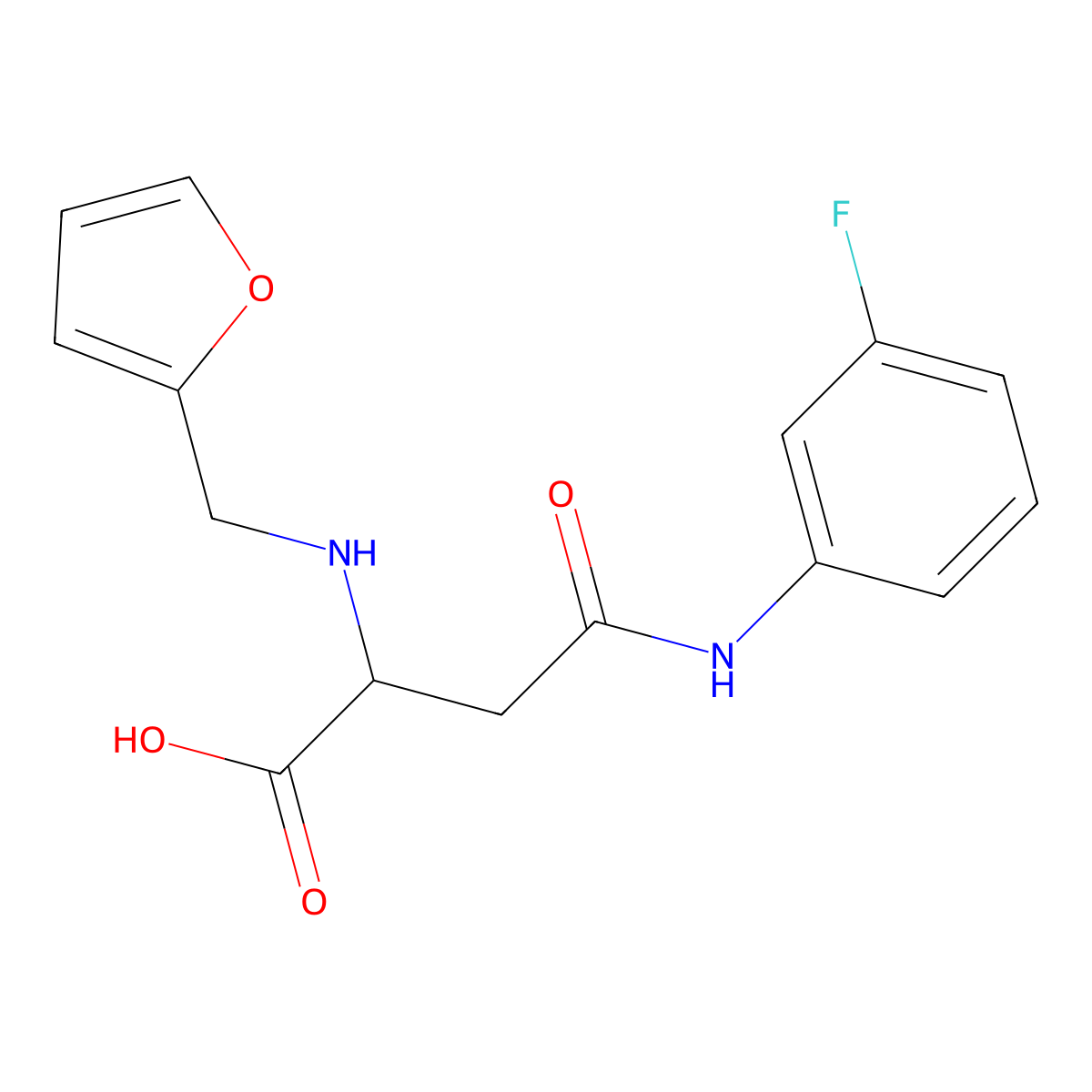 4-((3-Fluorophenyl)amino)-2-((furan-2-ylmethyl)amino)-4-oxobutanoic acid molecular structure, CAS 1100222-22-7