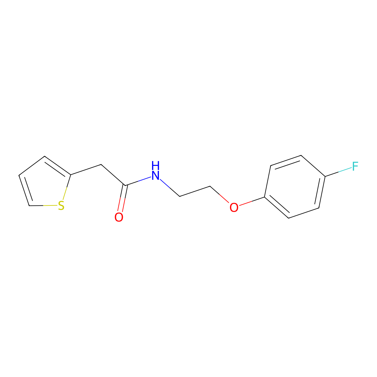 N-(2-(4-fluorophenoxy)ethyl)-2-(thiophen-2-yl)acetamide molecular structure, CAS 1100231-95-5
