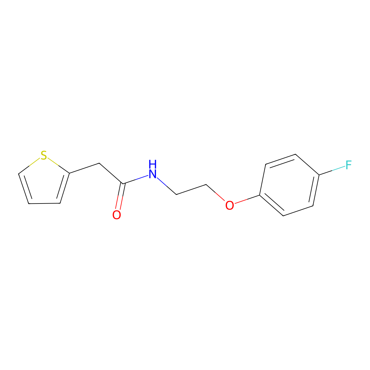 N-(2-(4-fluorophenoxy)ethyl)-2-(thiophen-2-yl)acetamide molecular structure, CAS 1100231-95-5