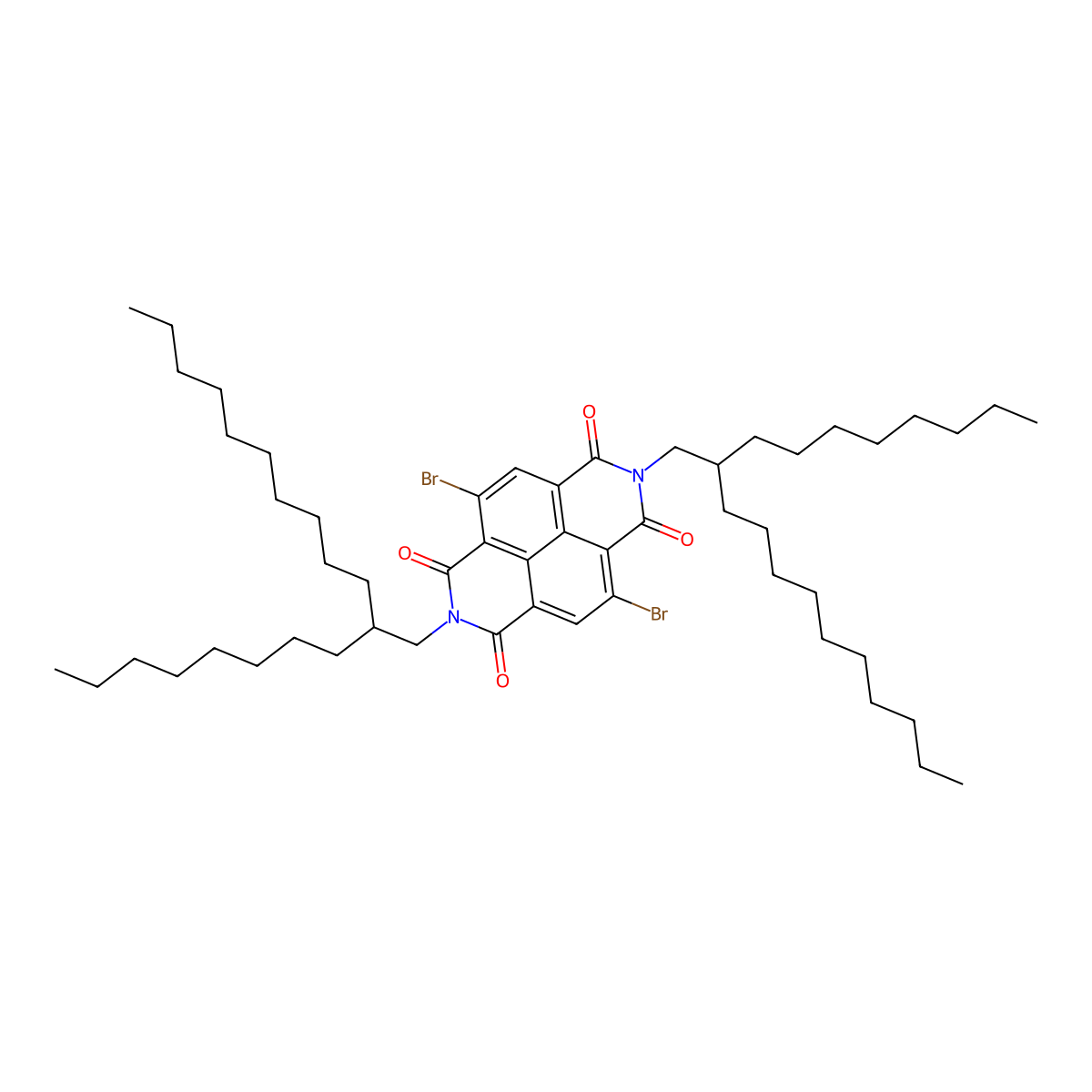 4,9-Dibromo-2,7-bis(2-octyldodecyl)benzo[lmn][3,8]phenanthroline-1,3,6,8(2H,7H)-tetraone molecular structure, CAS 1100243-35-3