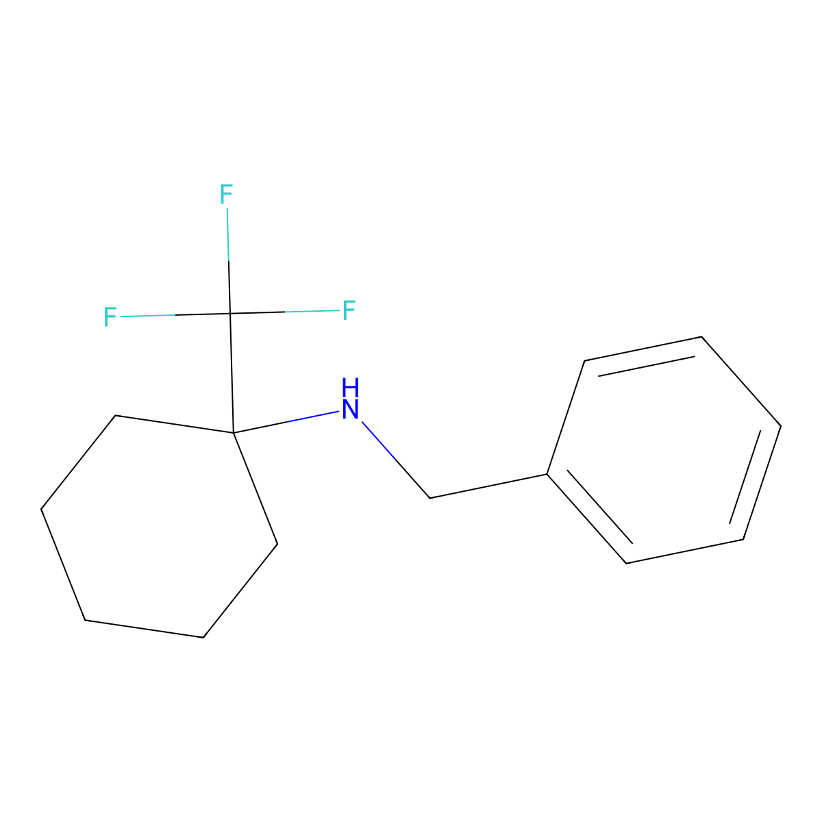 N-benzyl-1-(trifluoromethyl)cyclohexan-1-amine molecular structure, CAS 1100246-29-4