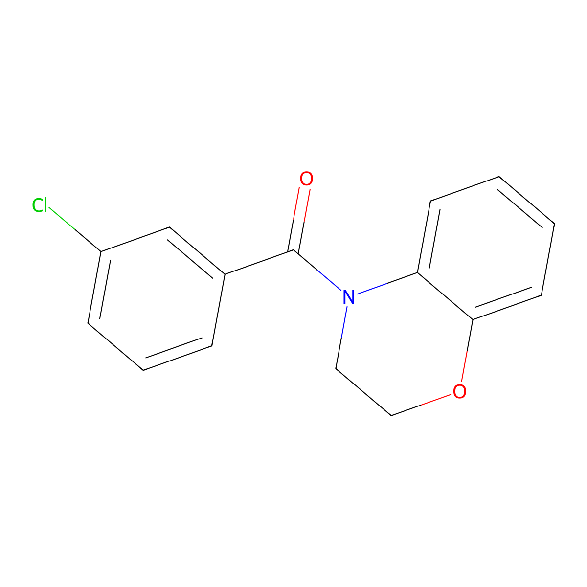 4-(3-chlorobenzoyl)-3,4-dihydro-2H-1,4-benzoxazine molecular structure, CAS 1100257-54-2