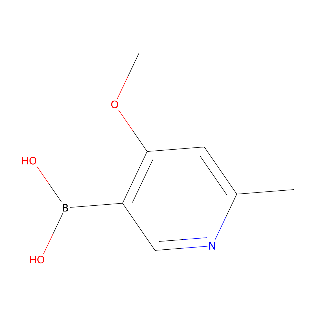 (4-Methoxy-6-methylpyridin-3-yl)boronic acid molecular structure, CAS 1100262-14-3