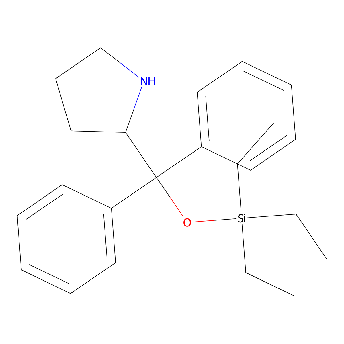 (R)-2-(Diphenyl((triethylsilyl)oxy)methyl)pyrrolidine molecular structure, CAS 1100289-57-3