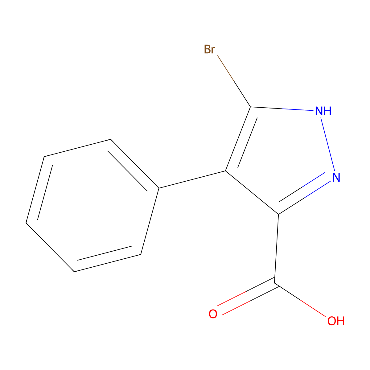 5-Bromo-4-phenyl-1H-pyrazole-3-carboxylic acid molecular structure, CAS 110030-20-1