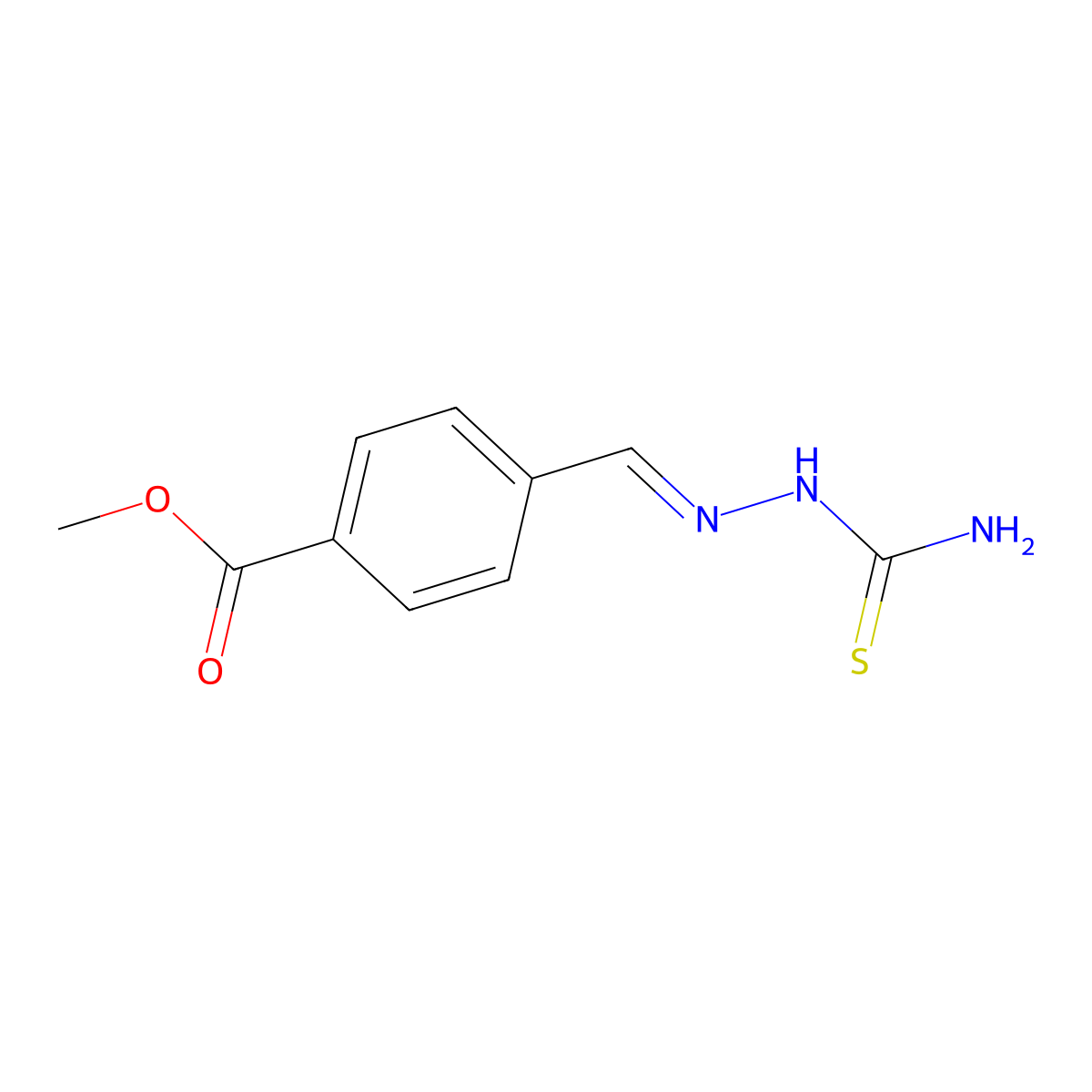 Methyl 4-[(carbamothioylhydrazinylidene)methyl]benzoate molecular structure, CAS 110032-24-1