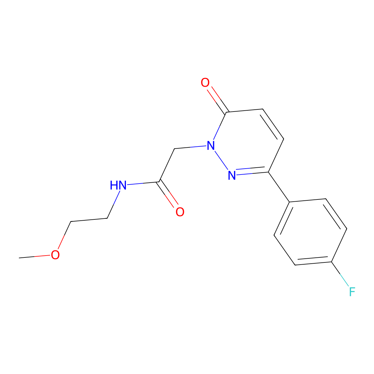 2-[3-(4-fluorophenyl)-6-oxo-1(6H)-pyridazinyl]-N-(2-methoxyethyl)acetamide molecular structure, CAS 1100322-85-7