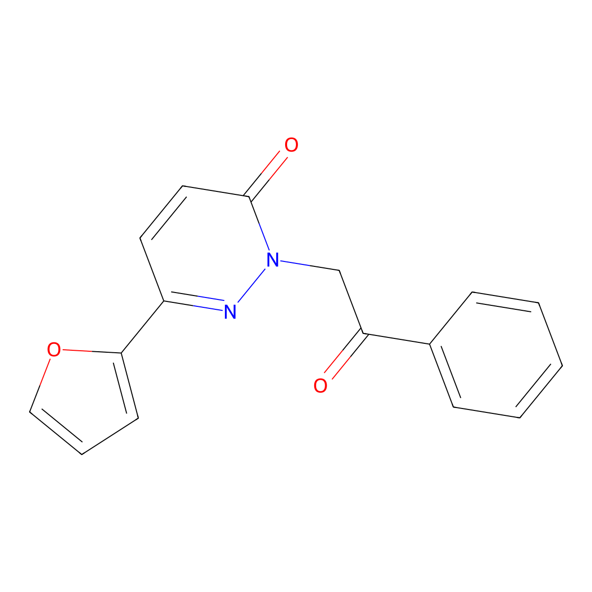 6-(furan-2-yl)-2-(2-oxo-2-phenylethyl)pyridazin-3(2H)-one molecular structure, CAS 1100327-64-7
