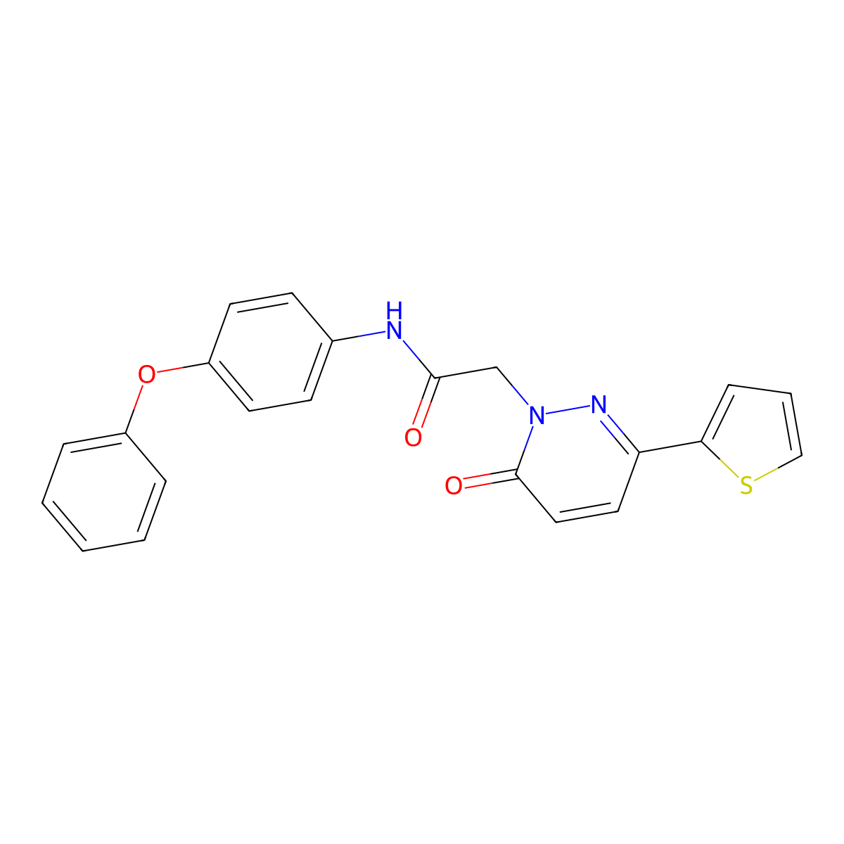 2-(6-oxo-3-(thiophen-2-yl)pyridazin-1(6H)-yl)-N-(4-phenoxyphenyl)acetamide molecular structure, CAS 1100327-69-2