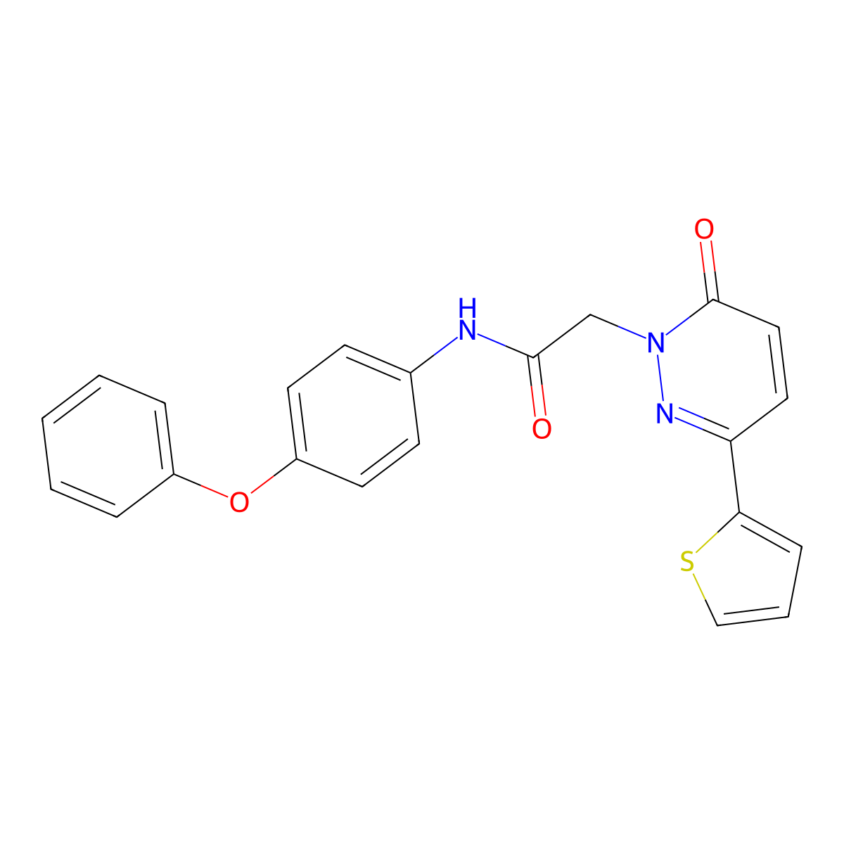 2-(6-oxo-3-(thiophen-2-yl)pyridazin-1(6H)-yl)-N-(4-phenoxyphenyl)acetamide molecular structure, CAS 1100327-69-2