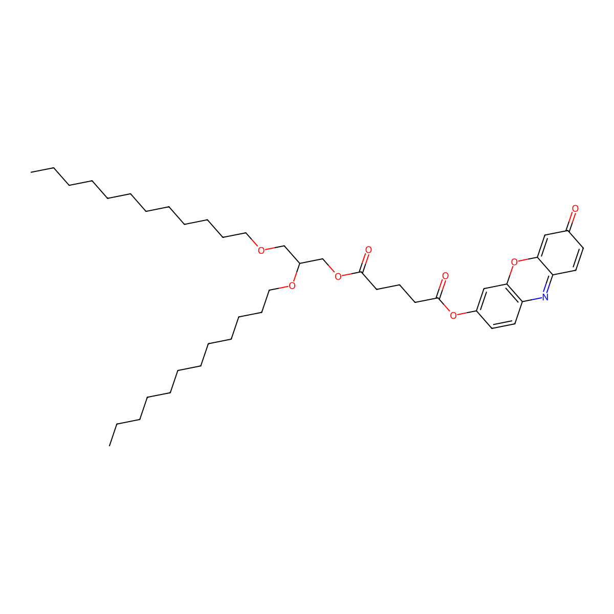 resorufinyl 1,2-O-dilaurylglycero-3-glutarate molecular structure, CAS 110033-82-4