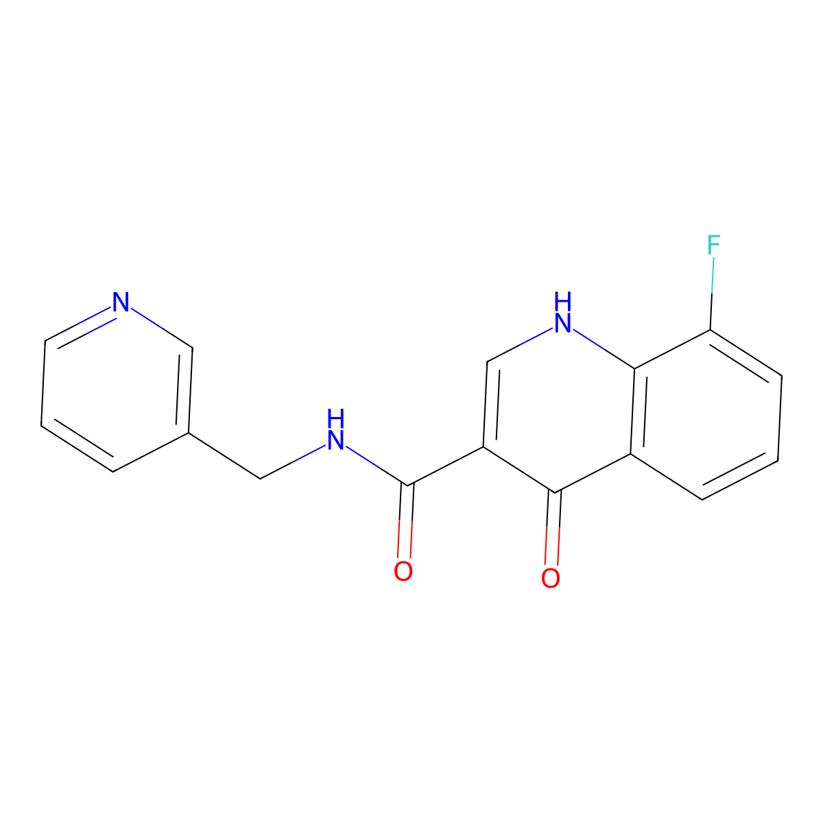 8-fluoro-4-hydroxy-N-(pyridin-3-ylmethyl)quinoline-3-carboxamide molecular structure, CAS 1100332-36-2