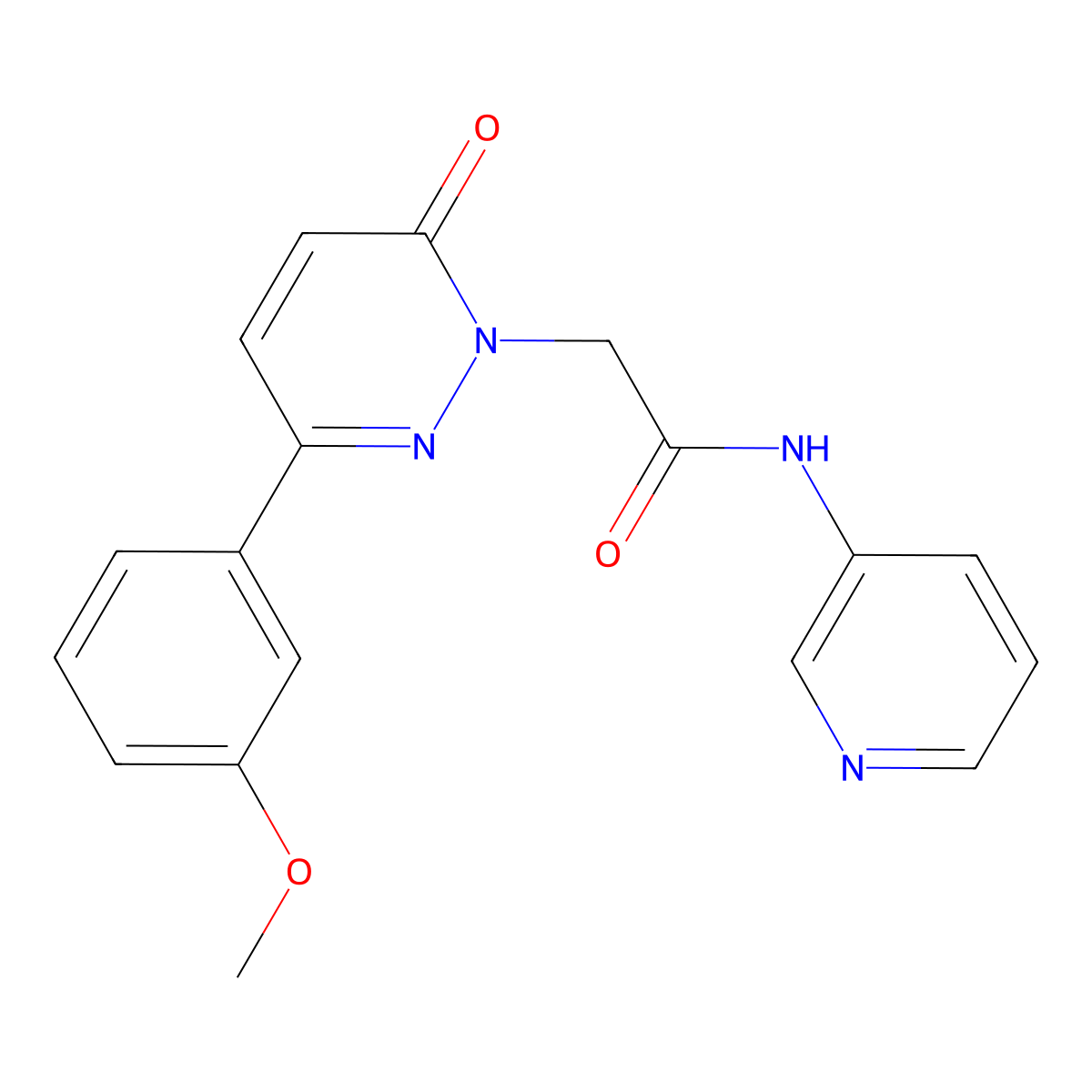 2-[3-(3-methoxyphenyl)-6-oxopyridazin-1(6H)-yl]-N-(pyridin-3-yl)acetamide molecular structure, CAS 1100344-64-6
