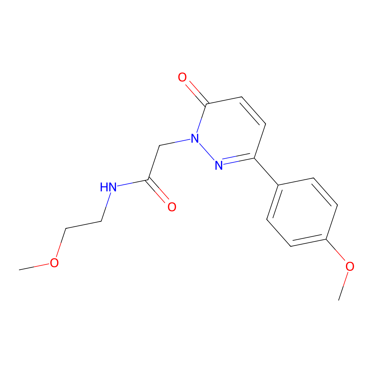 N-(2-methoxyethyl)-2-[3-(4-methoxyphenyl)-6-oxopyridazin-1(6H)-yl]acetamide molecular structure, CAS 1100344-68-0