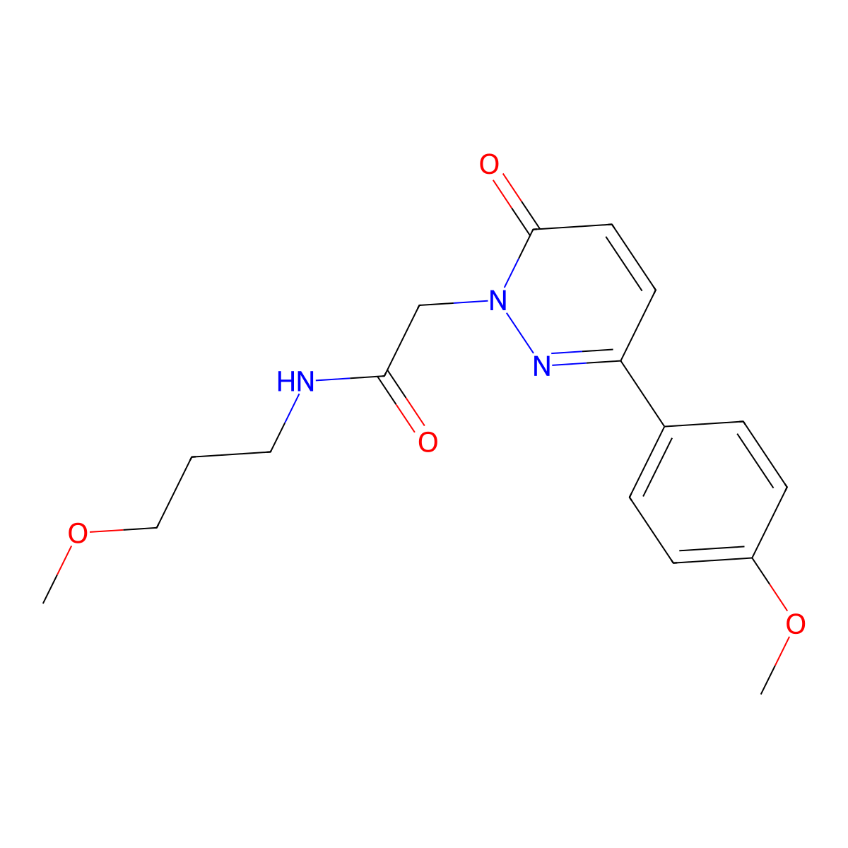 2-(3-(4-methoxyphenyl)-6-oxopyridazin-1(6H)-yl)-N-(3-methoxypropyl)acetamide molecular structure, CAS 1100344-69-1