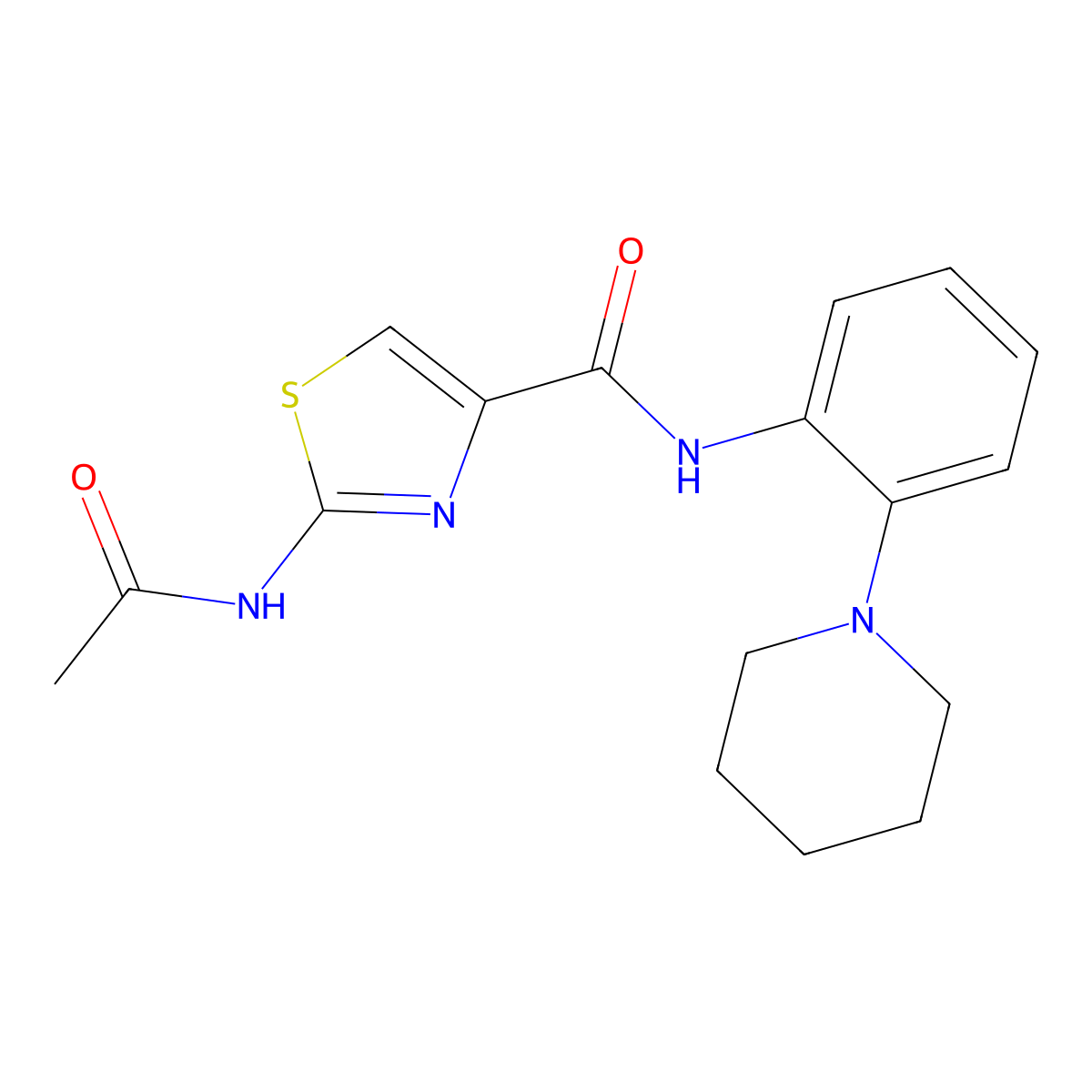 2-(Acetylamino)-N-[2-(Piperidin-1-Yl)phenyl]-1,3-Thiazole-4-Carboxamide molecular structure, CAS 1100345-25-2