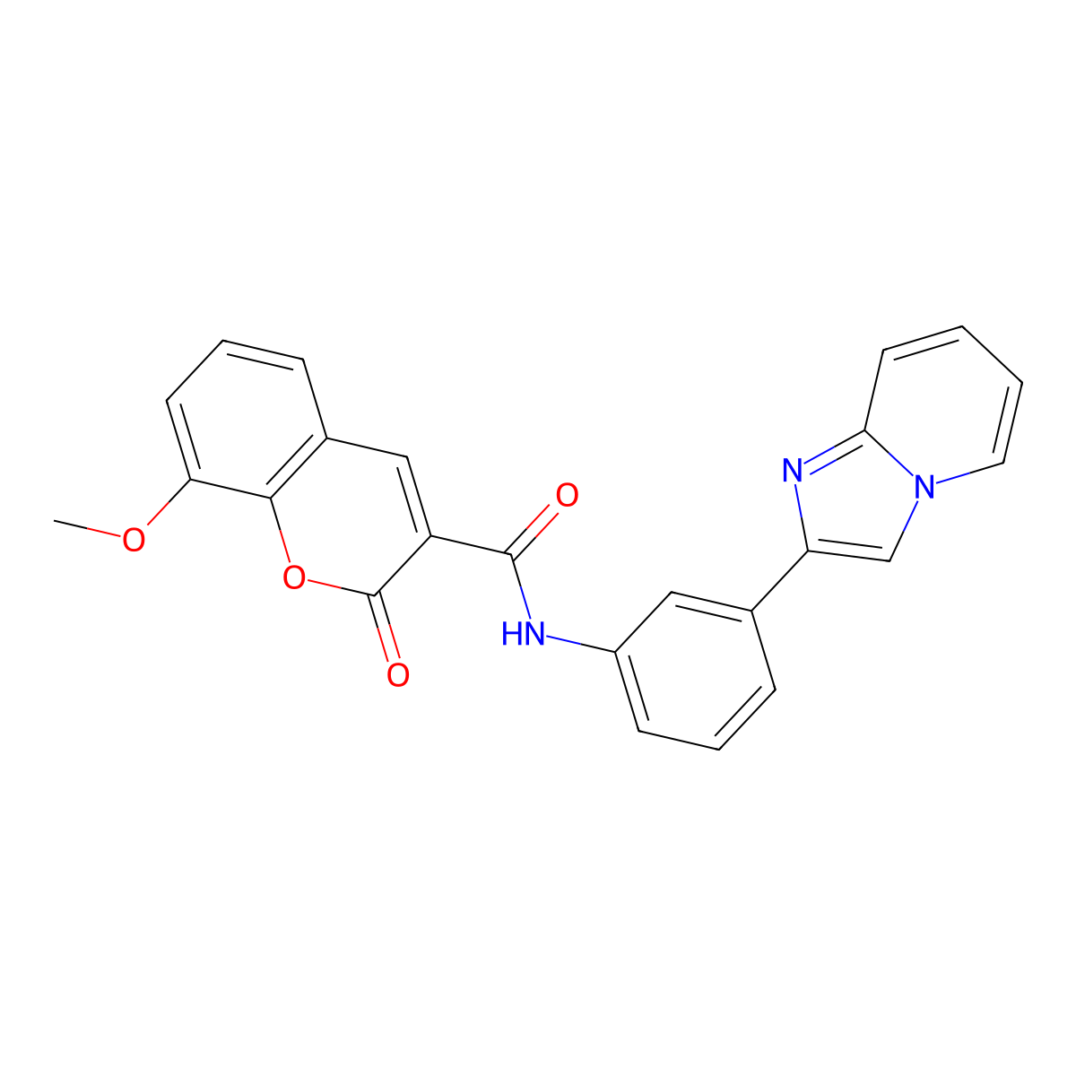 N-(3-(imidazo[1,2-a]pyridin-2-yl)phenyl)-8-methoxy-2-oxo-2H-chromene-3-carboxamide molecular structure, CAS 1100353-03-4
