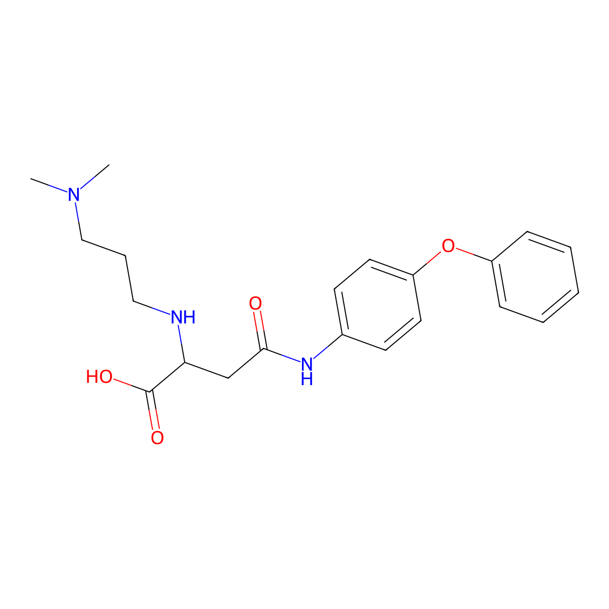2-((3-(Dimethylamino)propyl)amino)-4-oxo-4-((4-phenoxyphenyl)amino)butanoic acid molecular structure, CAS 1100356-68-0