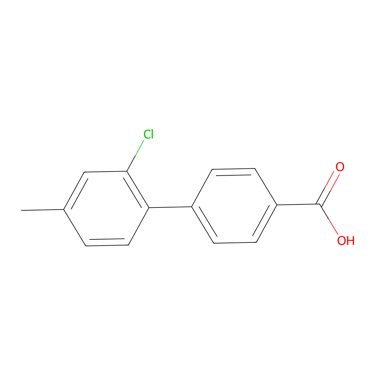 4-(2-Chloro-4-methylphenyl)benzoic acid molecular structure, CAS 1100360-70-0