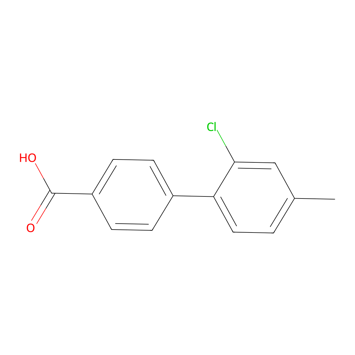 4-(2-Chloro-4-methylphenyl)benzoic acid molecular structure, CAS 1100360-70-0