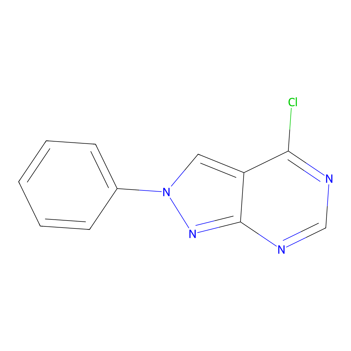 4-chloro-2-phenyl-2H-pyrazolo[3,4-d]pyrimidine molecular structure, CAS 1100365-43-2